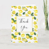 Yellow Lemons Watercolor Pattern Vielen Dank Karte (Vorderseite)