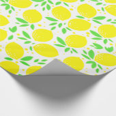 Yellow Lemons Wrapping Paper Geschenkpapier (Ecke)