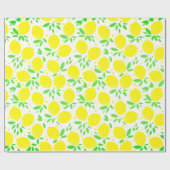 Yellow Lemons Wrapping Paper Geschenkpapier (Flach)