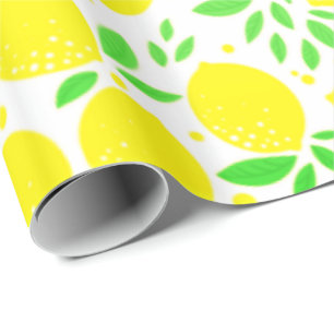Yellow Lemons Wrapping Paper Geschenkpapier