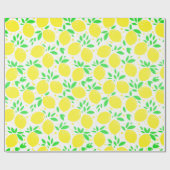 Yellow Lemons Wrapping Paper Geschenkpapier (Flach)