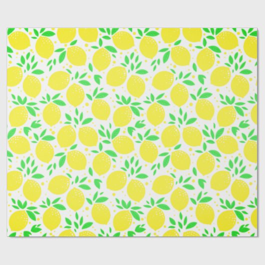 Yellow Lemons Wrapping Paper Geschenkpapier (Flach)