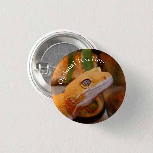 Yellow Leopard Gecko Button (Vorne & Hinten)