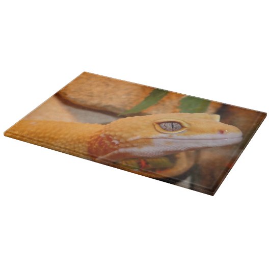 Yellow Leopard Gecko Cutting Board Schneidebrett (Ecke)
