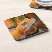 Yellow Leopard Gecko Getränkeuntersetzer (Linke Seite)