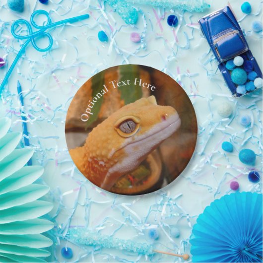 Yellow Leopard Gecko Pappteller (Party)