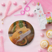 Yellow Leopard Gecko Pappteller (Party)