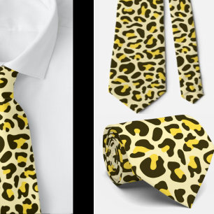 Yellow Leopard Print Trauzeugen Punk Rock Hochzeit Krawatte
