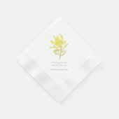 Yellow leucadendron botanische Aquarellenhochzeit Serviette (Ecke)