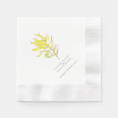 Yellow leucadendron botanische Aquarellenhochzeit Serviette (Vorderseite)