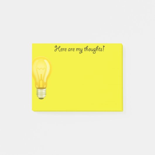 Yellow Light Bulle Note Pads Post-it Klebezettel (Vorderseite)