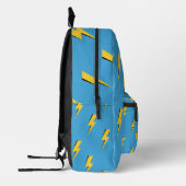 Yellow Lightning Blue Background Y2K Muster Bedruckter Rucksack (Links)
