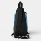 Yellow Lightning Blue Background Y2K Muster Crossbody Bag (Rückseite)