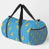 Yellow Lightning Blue Background Y2K Muster Duffle Bag (Rechte Ecke)