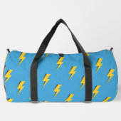 Yellow Lightning Blue Background Y2K Muster Duffle Bag (Rückseite)