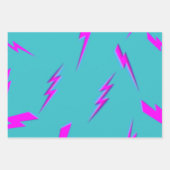 Yellow Lightning Blue Background Y2K Muster Geschenkpapier Set (Vorderseite 3)