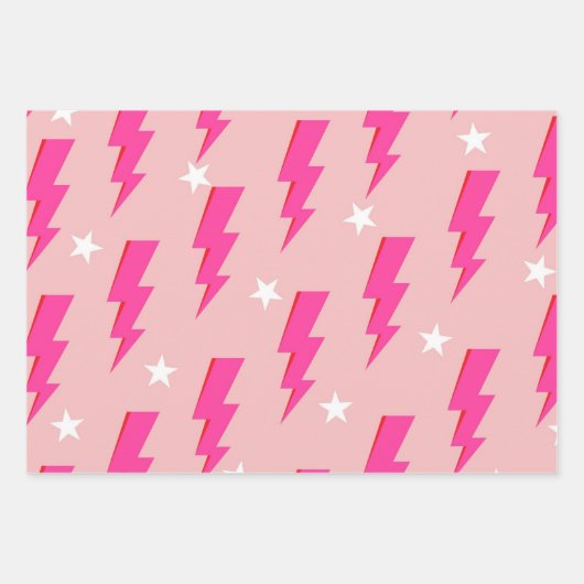 Yellow Lightning Blue Background Y2K Muster Geschenkpapier Set (Vorderseite 2)