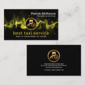 Yellow Lightning Fast Driver Taxi Service Visitenkarte (Vorne/Hinten)