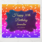 Yellow Lila Confetti Schaumweinetikett (Einzelnes Label)