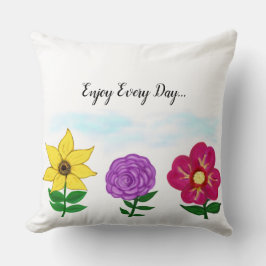 Yellow Lila Fuchsia Flower Garden Kissen