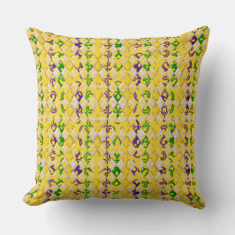YELLOW LILA GREEN MARDI GRAS FLEUR DI LIS KISSEN