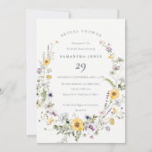Yellow Lilac Wildblume Brautparty Einladung (Vorderseite)