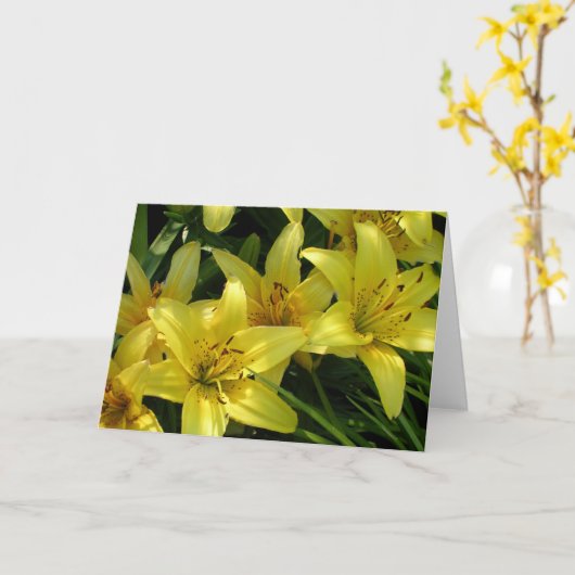 Yellow Lilies Card Karte (Gelbe Blume)