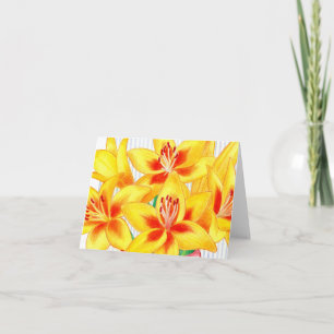 Yellow Lilies Note Card Karte