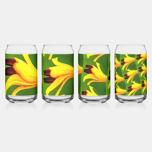 Yellow Lilies Pattern Dosenglas (Links)