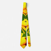 Yellow Lilies Pattern Krawatte (Vorderseite)