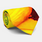 Yellow Lilies Pattern Krawatte (Gerollt)