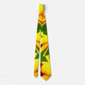 Yellow Lilies Pattern Krawatte (Rückseite)