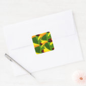 Yellow Lilies Pattern Quadratischer Aufkleber (Umschlag)