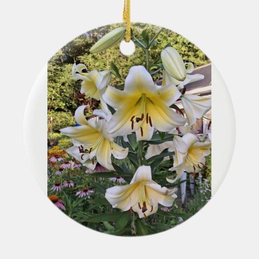 Yellow Lilly Glass Keramik Ornament (Hinten)