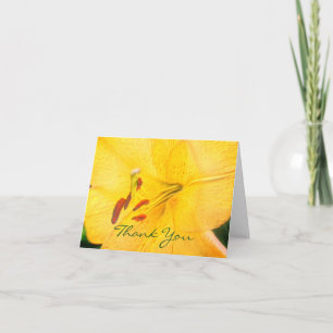 Yellow Lily Blume Art Dankeschön Card Dankeskarte