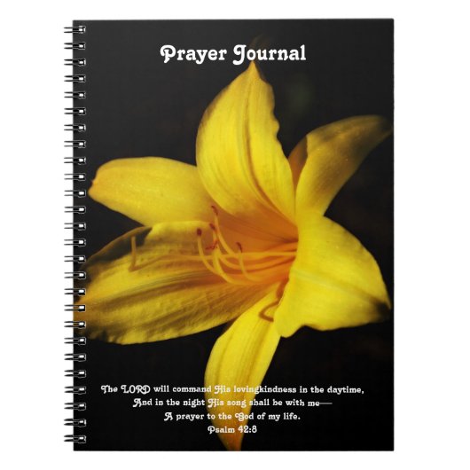 Yellow Lily Blume Faith Bible Prayer Journal Notizblock (Vorderseite)