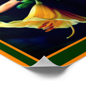 Yellow Lily Blume Mirror Abstrakt Poster (Ecke)