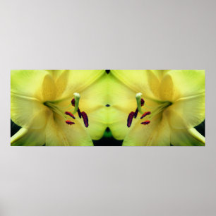 Yellow Lily Blume Petals Mirror Abstrakt Poster