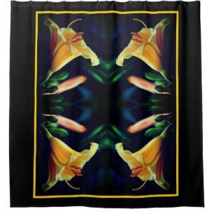 Yellow Lily Flower Abstract Art Duschvorhang