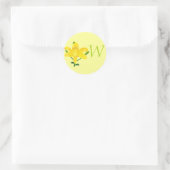 Yellow Lily Monogram Wedding Siegel Runder Aufkleber (Tasche)
