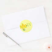 Yellow Lily Monogram Wedding Siegel Runder Aufkleber (Umschlag)