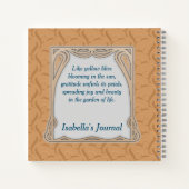 Yellow Lily Vintag Dankbarkeit Happy Journal Notizblock (Rückseite)