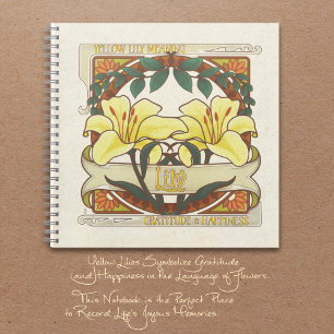 Yellow Lily Vintag Dankbarkeit Happy Journal Notizblock