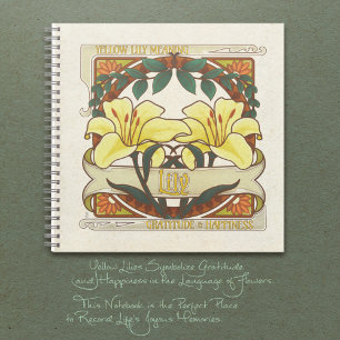 Yellow Lily Vintag Dankbarkeit Happy Journal Notizblock