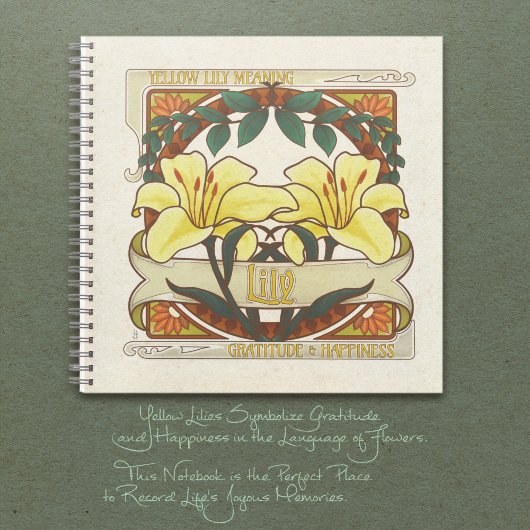 Yellow Lily Vintag Dankbarkeit Happy Journal Notizblock