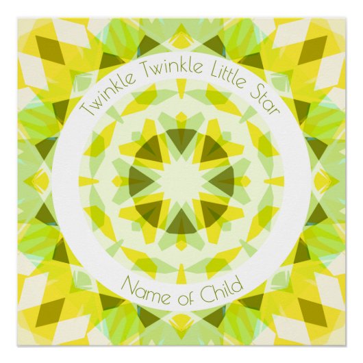 Yellow Lime Green Twinkle Little Star Baby Kinderz Poster (Vorderseite)