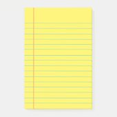 Yellow Lined School Notebook Paper Post-it N Post-it Klebezettel (Vorderseite)