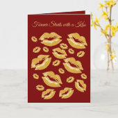 Yellow Lip Print Flirtatious Fun Karte (Gelbe Blume)