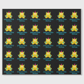 Yellow Little Monster Birthday Gift Wrap Geschenkpapier (Flach)