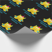 Yellow Little Monster Birthday Gift Wrap Geschenkpapier (Ecke)
